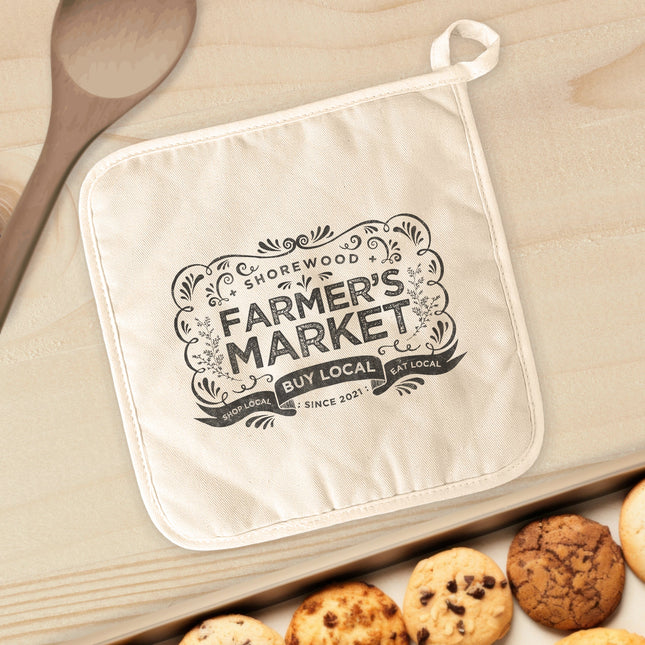 Vintage Farmers Market w/ City Est - Custom Cotton Pot Holder