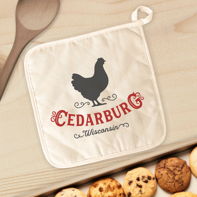 Vintage Icon (Chicken) City/State - Custom Cotton Pot Holder