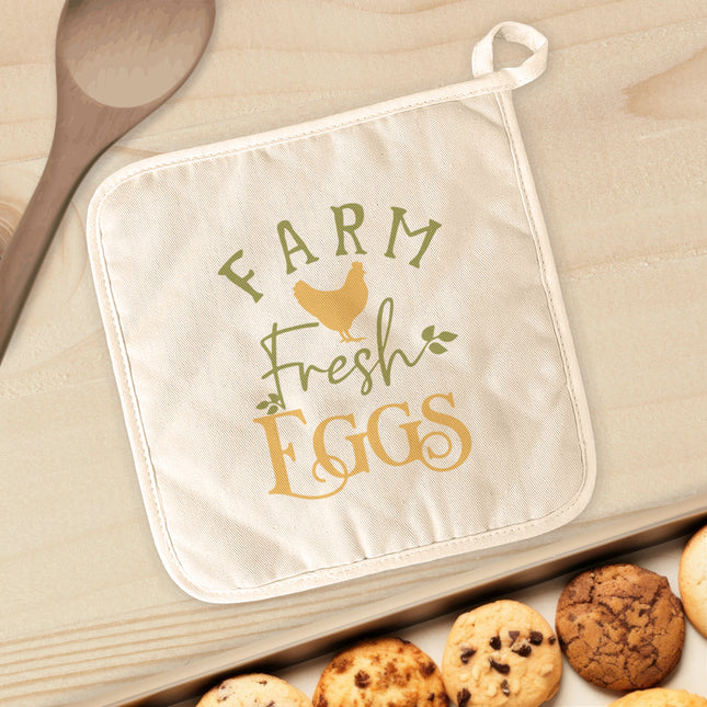 Farm Fresh Chicken Eggs - Cotton Pot Holder