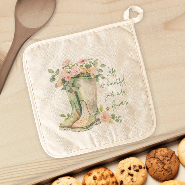 Life is Beautiful - Cotton Pot Holder