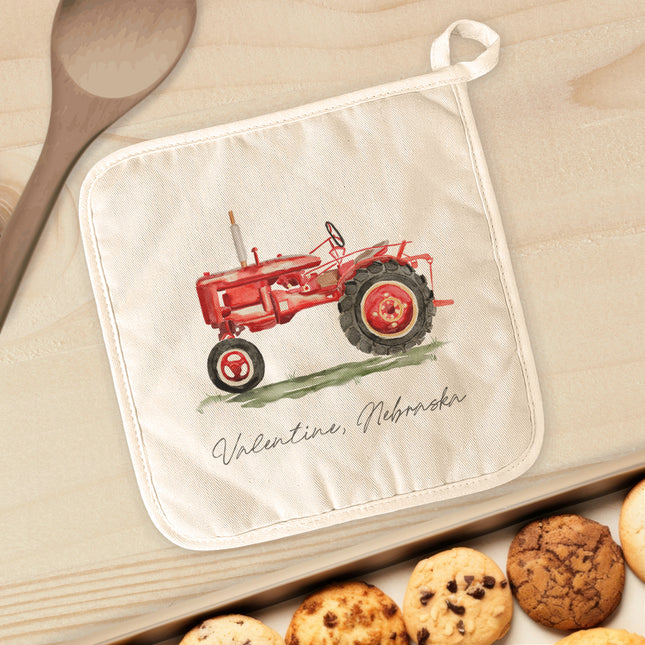 Watercolor Tractor - Custom Cotton Pot Holder