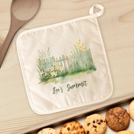 Daffodil Fence - Spring Custom Cotton Pot Holder