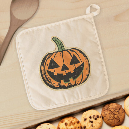Retro Carved Pumpkin - Customizable Halloween Cotton Pot Holder