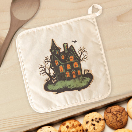 Retro Haunted House - Customizable Halloween Cotton Pot Holder