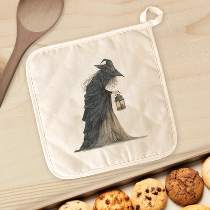 Witch and Lantern - Halloween Cotton Pot Holder