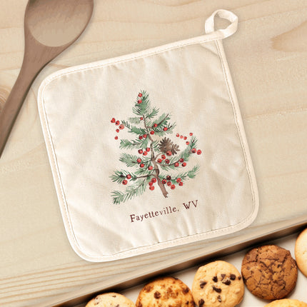 Holiday Tree and Berries - Custom Cotton Pot Holder