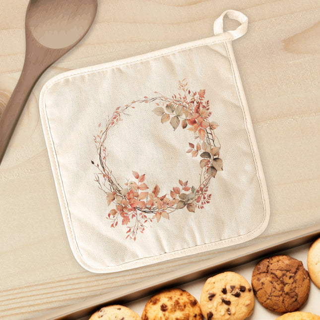 Delicate Autumn Wreath - Cotton Pot Holder