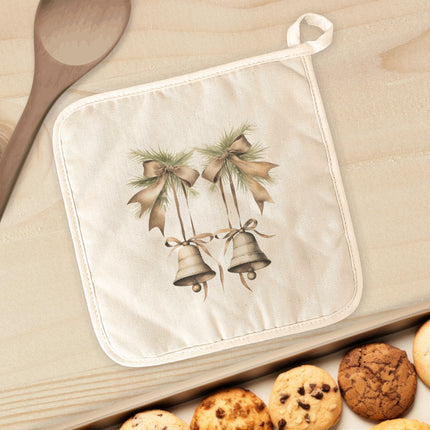 Pine Boughs and Bells - Customizable Cotton Pot Holder