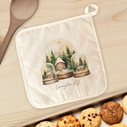 Holiday Snow Globes - Custom Cotton Pot Holder