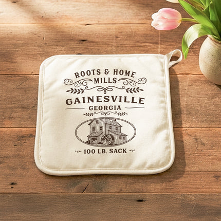 Roots & Home Mills Flour Sack - Custom Cotton Pot Holder