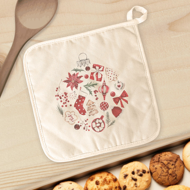 Christmas Collage Ornament - Cotton Pot Holder