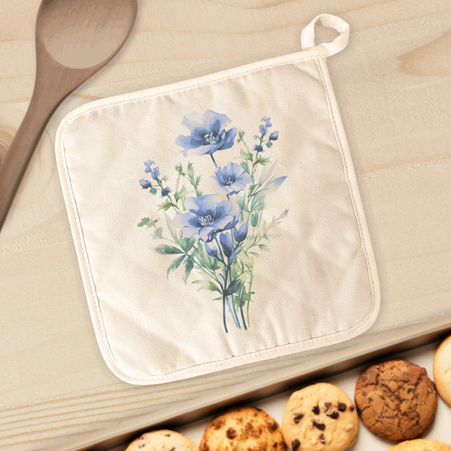 Watercolor Indigo Bouquet - Cotton Pot Holder