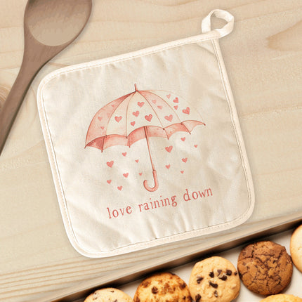 Love Raining Down - Valentine's Day Cotton Pot Holder