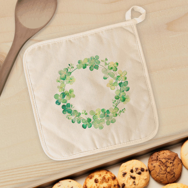 Clover Wreath - St. Patrick's Day Cotton Pot Holder