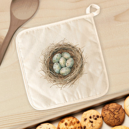 Watercolor Robins' Nest - Spring Cotton Pot Holder