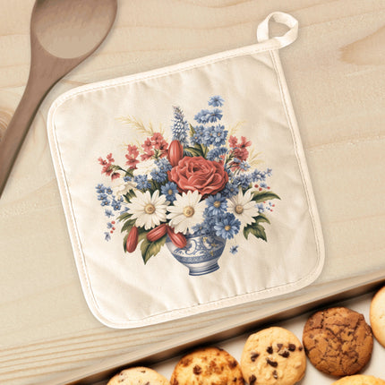 Vintage Daisy Vase - Cotton Pot Holder