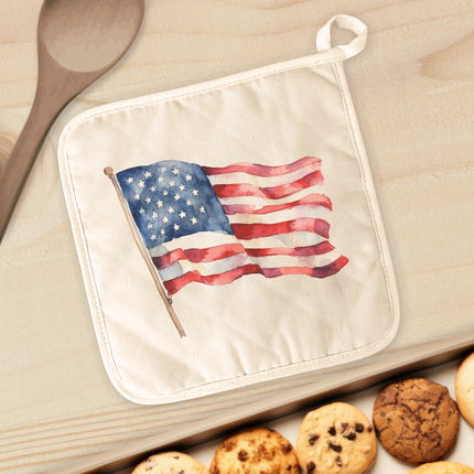 Watercolor American Flag - Cotton Pot Holder