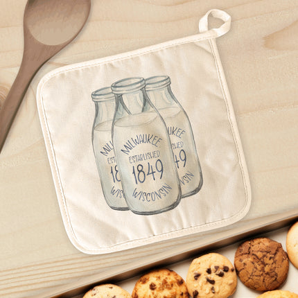 Vintage Milk Bottles - Custom Cotton Pot Holder
