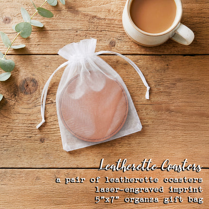 Postmark Stamp - Custom Round Leatherette Coaster