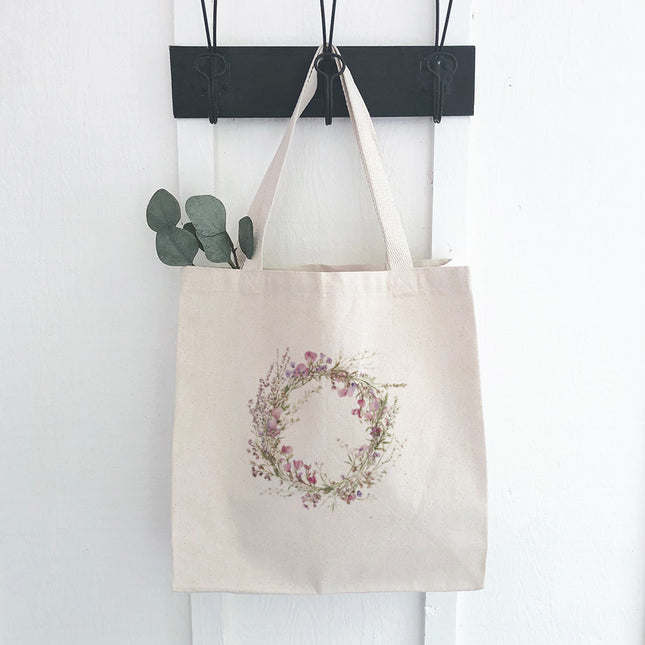 Purple Spring Wreath - Canvas Tote Bag