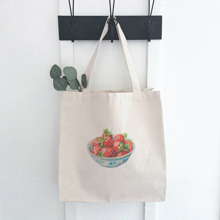 Bowl of Strawberries - Summer Canvas Tote Bag