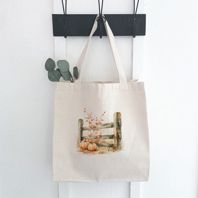 Pumpkin Fence - Customizable Canvas Tote Bag