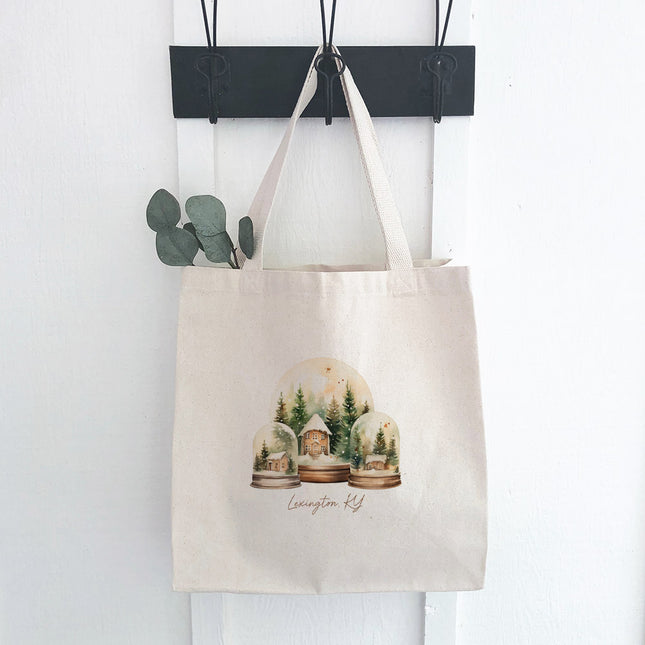 Holiday Snow Globes - Custom Canvas Tote Bag