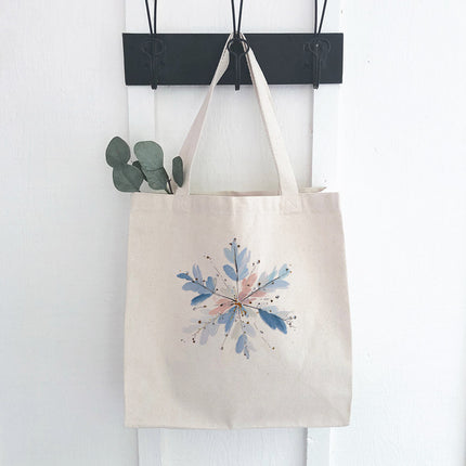 Painted Snowflake - Customizable Canvas Tote Bag