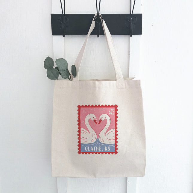 Love Birds Stamp - Custom Canvas Tote Bag