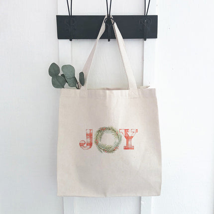 Plaid Joy Wreath - Canvas Tote Bag