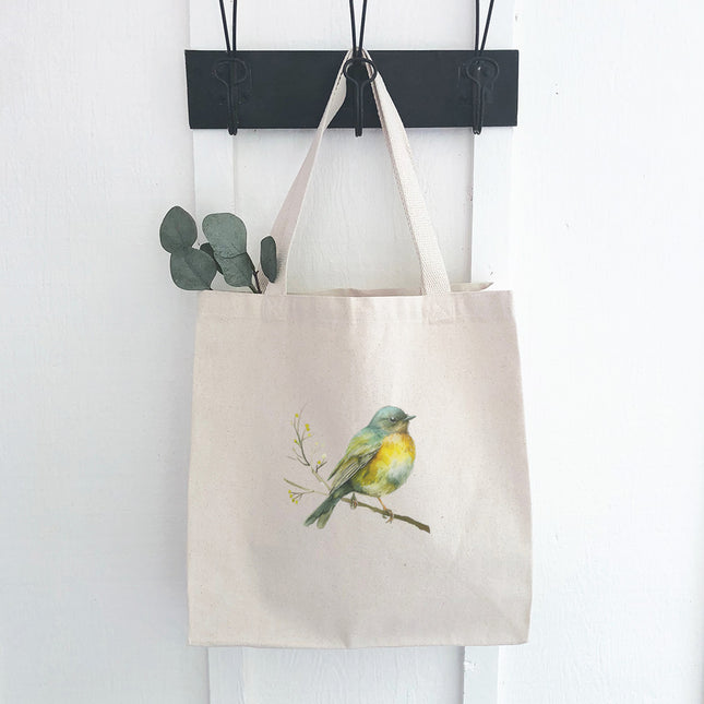 Watercolor Spring Bird - Spring Canvas Tote Bag