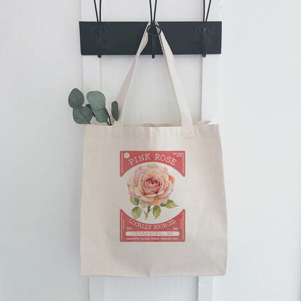 Pink Rose Seed Packet - Custom Canvas Tote Bag