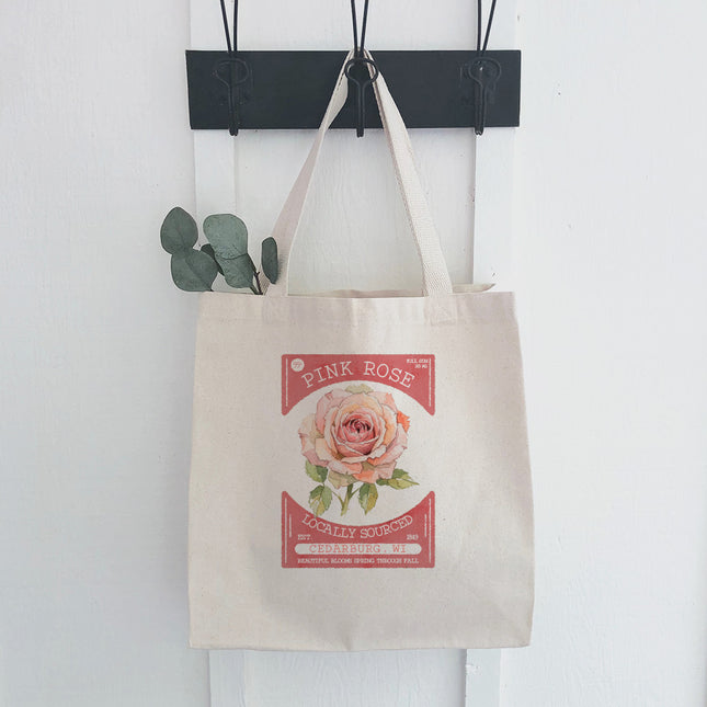 Pink Rose Seed Packet - Custom Canvas Tote Bag