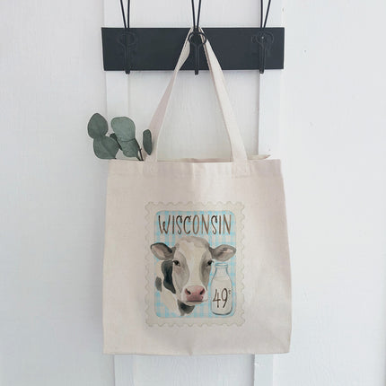 Cow Stamp - Custom Canvas Tote Bag