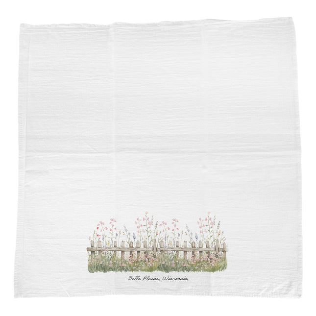 Spring Fence - Custom Cotton Tea Towel