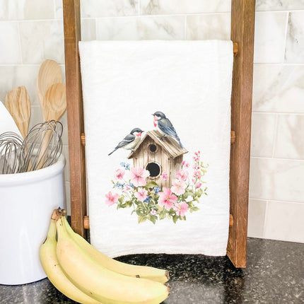 Floral Birdhouse - Cotton Tea Towel