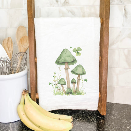 St. Patrick's Day Mushrooms - Cotton Tea Towel
