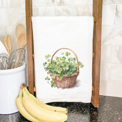 Clover Basket - St. Patrick's Day Cotton Tea Towel