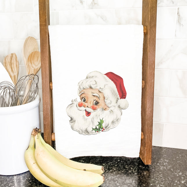 Vintage Santa - Customizable Cotton Tea Towel