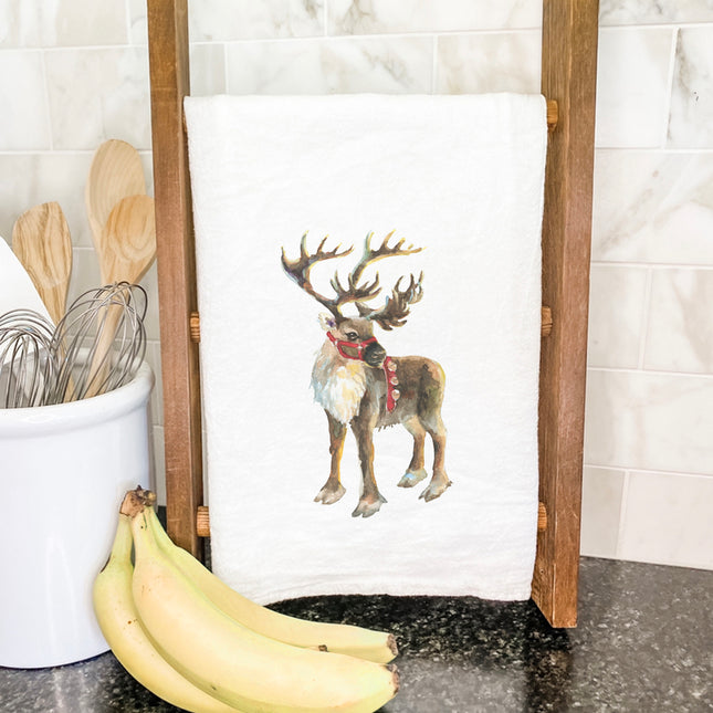 Santa's Reindeer - Customizable Cotton Tea Towel