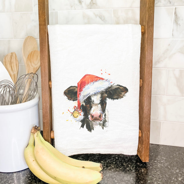 Christmas Cow - Customizable Cotton Tea Towel
