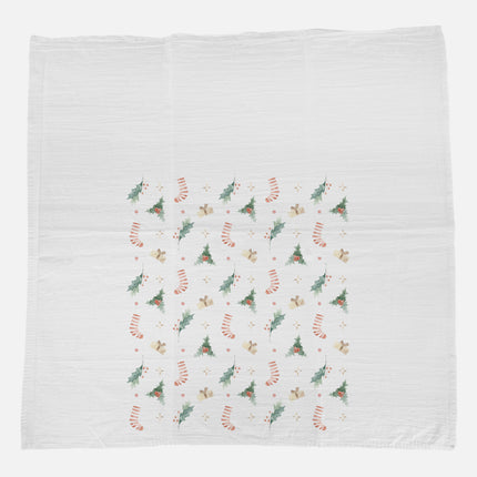 Holly and Stocking - Cotton Tea Towel