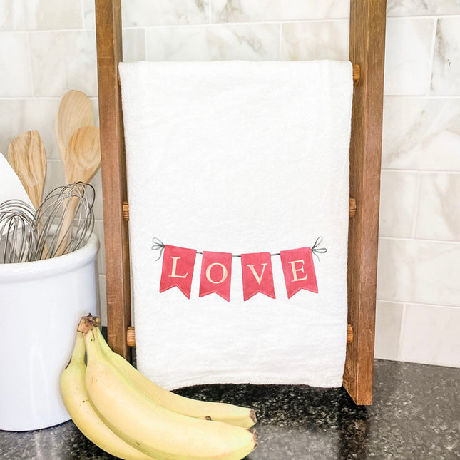 Red Love Banner - Cotton Tea Towel