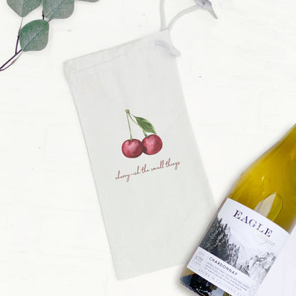 Cherry-ish The Small Things - Canvas Wine Bag