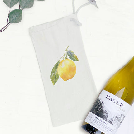 Single Lemon - Canvas Wine Bag