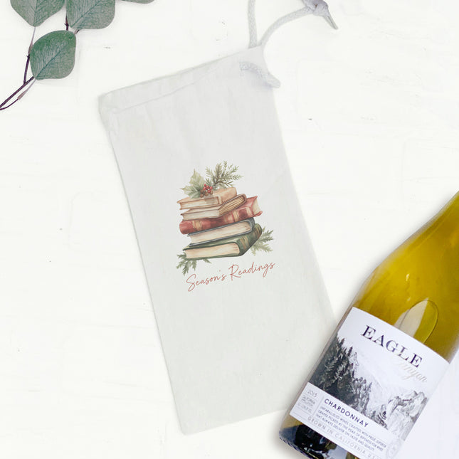 Season's Readings - Winter Canvas Wine Bag