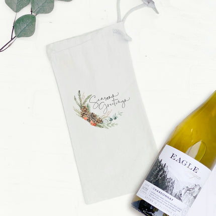 Seasons Greetings Swag - Canvas Wine Bag