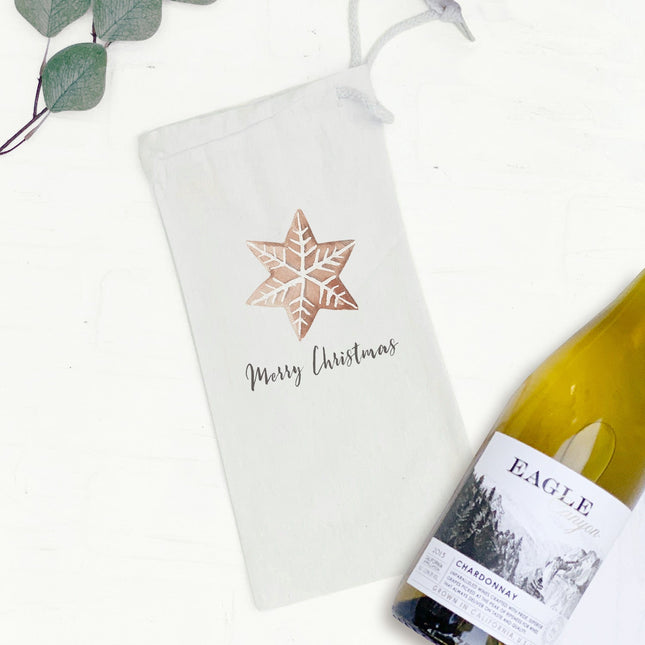Merry Christmas Cookie - Canvas Wine Bag