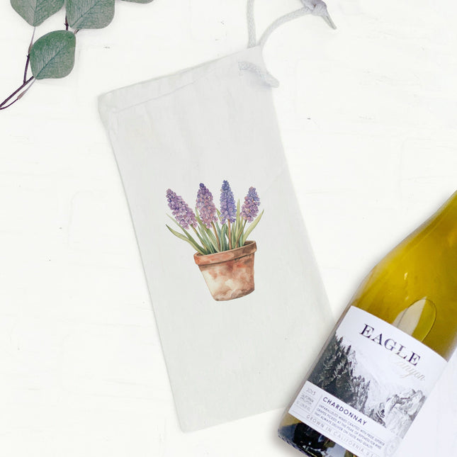 Potted Hyacinths - Spring Canvas Wine Bag