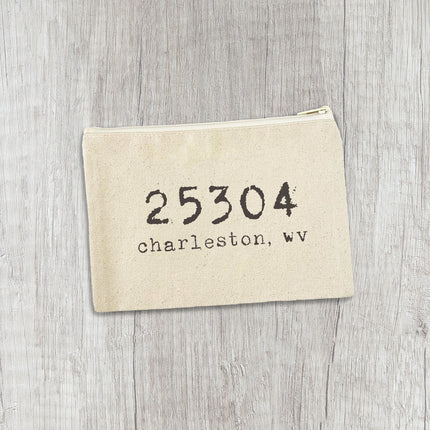 Zip Code - Custom Canvas Zipper Pouch